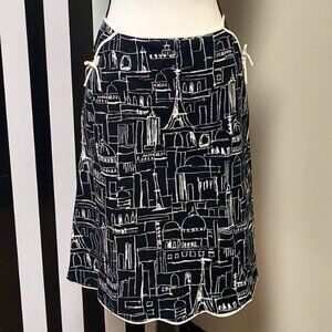Andrea Viccaro: Black and White Sculpture Abstract Design Zipper Skirt Size 8